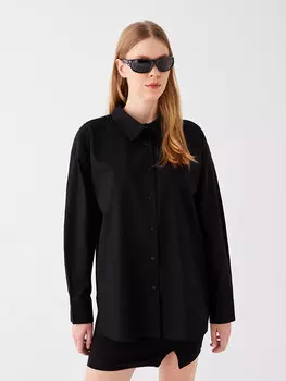 Простая женская рубашка оверсайз с длинным рукавом LCW Casual, новый черный