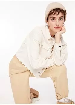 Простая женская рубашка свободного кроя с рубашечным воротником цвета экрю A3WL-GML3 Aeropostale, экрю