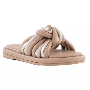 Просто лучшие женские сандалии-слайды из искусственной кожи с ремешками Seychelles, цвет sand multi