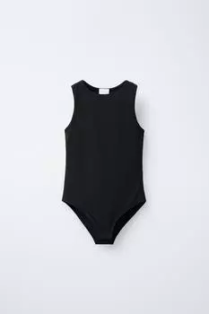 Простое боди на бретельках ZARA, черный