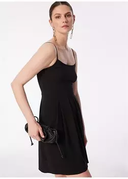 Простое черное стандартное женское платье с квадратным воротником 3DYA31 Armani Exchange, черный