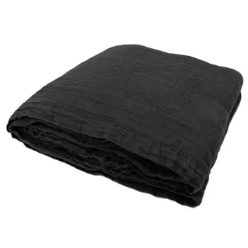 Простое покрывало из чистого льна - Sinfonia Creole Home, свинец, односпальный