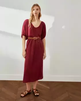 Простое женское платье Southern Cotton, бордовый