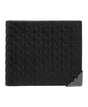Простой абстрактный кошелек с отделениями для карт Emporio Armani, черный