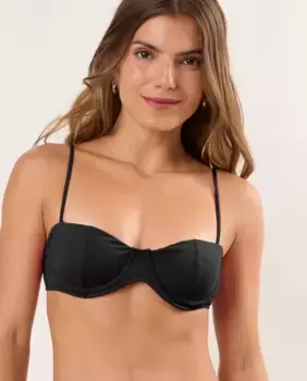 Простой мягкий верх-балконет бикини Ro de Sol, черный