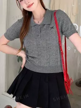 Простой однотонный женский трикотаж для повседневной носки Dazy, серый