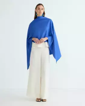 Простой шарф под лен Banarassi, тёмно-синий