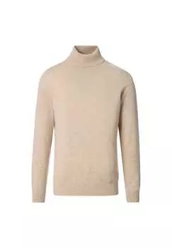 Простой свитер с высоким воротом Venti, бежевый