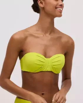 Простой верх бикини-бандо со съемными бретелями Ysabel Mora, светло-зеленый
