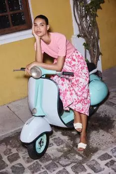 Простой вязаный топ в деревенском стиле ZARA, цвет Bubble gum