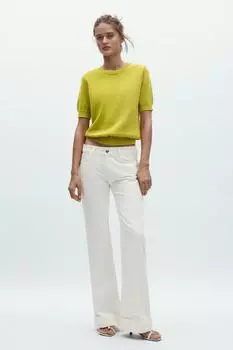Простой вязаный топ в деревенском стиле ZARA, цвет Lime