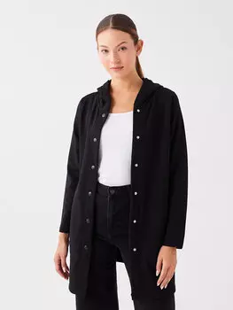 Простой женский спортивный кардиган с капюшоном и длинными рукавами LCWAIKIKI Basic, новый черный