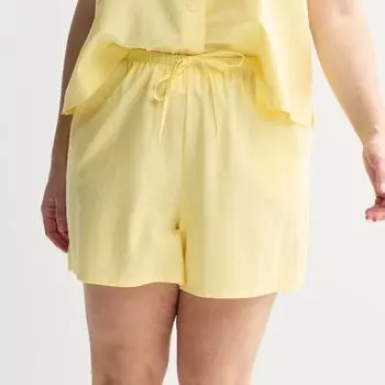Просторные пижамные шорты из льняной ткани Sonoma Goods For Life, цвет pale banana