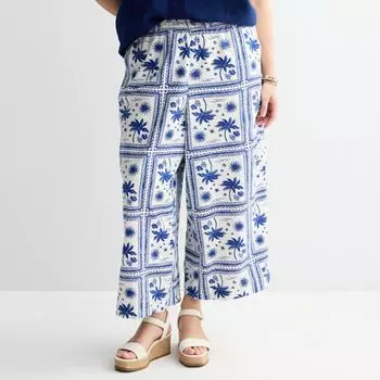 Просторные укороченные брюки Sonoma Goods For Life, цвет blue palm square