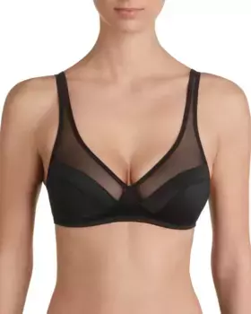 Просторный бюстгальтер большой вместимости без косточек с тюлем Dim, черный