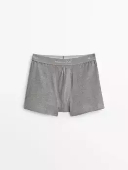 Простые боксеры из смешанного хлопка Massimo Dutti, серый