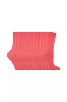 Простые хлопковые носки | Мультиупаковка из 12 пар | Удобные носки до щиколотки Sock Snob, розовый