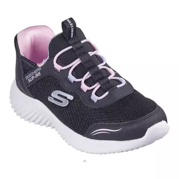 Простые милые туфли Skechers Slip-ins Bounder для девочек, черный