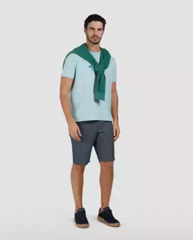 Простые мужские шорты-бермуды без складок Paul & Shark, тёмно-синий