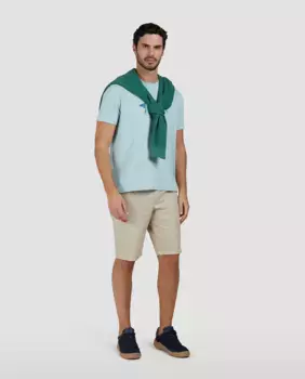 Простые мужские шорты-бермуды без складок Paul & Shark, коричневый