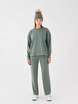 Простые широкие женские спортивные штаны с эластичным поясом LCW Casual, сизый