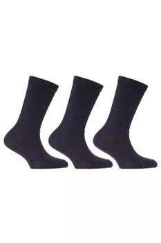 Простые школьные носки из хлопка (3 шт.) Universal Textiles, темно-синий