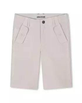Простые шорты-бермуды для мальчиков с застежкой на пуговицу и молнию Zadig & Voltaire, цвет Crema