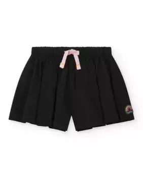Простые шорты для девочек с эластичным поясом и шнурком Tuc tuc, черный