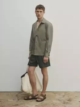Простые шорты для купальников Massimo Dutti, хаки