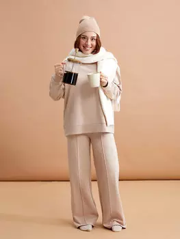 Простые спортивные штаны с эластичной резинкой на талии для миниатюрных женщин LCW DREAM, темно-бежевый