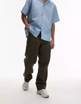 Простые свободные прямые брюки Carhartt WIP цвета хаки