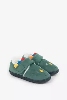Простые в уходе тапочки с мотивом динозавра Jojo Maman Bb, зеленый