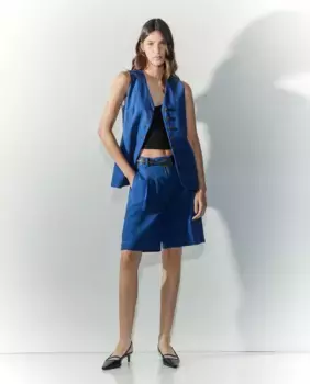 Простые женские шорты-бермуды Tintoretto, индиго