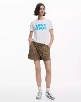 Простые женские шорты-карго Desigual, зеленый