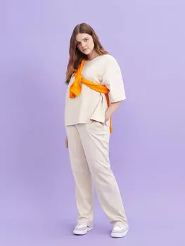 Простые женские спортивные штаны с эластичной резинкой на талии LCW Casual, светло-бежевый