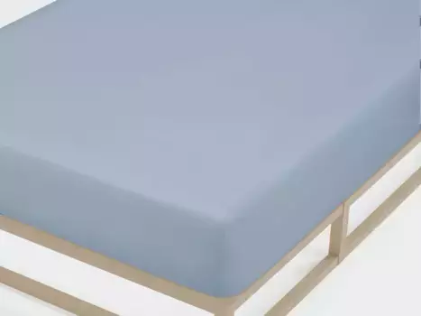 Простынь Biberna на подгонке" Лейла Джерси, простынь на подгонке по размеру. 90х200, 180х200 или 200х200 см", простыни из 100% хлопка, для высоты матраса до 22 см 90-100х190-200 см, 1 шт., синий