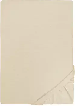 Простынь Biberna на подгонке" Лейла Джерси, простынь на подгонке по размеру. 90х200, 180х200 или 200х200 см", простыни из 100% хлопка, для высоты матраса до 22 см 140-160х200 см, 1 шт., цвет kitt