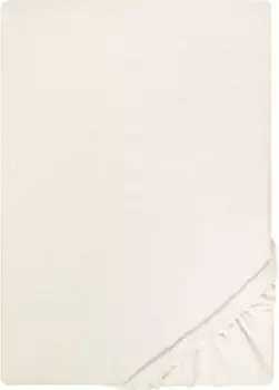 Простынь Biberna на подгонке" Лейла Джерси, простынь на подгонке по размеру. 90х200, 180х200 или 200х200 см", простыни из 100% хлопка, для высоты матраса до 22 см 140-160х200 см, 1 шт., цвет natur