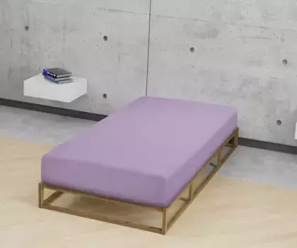 Простынь Biberna на подгонке "Marc в размере. 90х200, 140х200 или 180х200 см", из хлопка, для матрасов высотой до 22 см, плоская простыня, натяжная простыня 90-100х190-200 см, 1 шт., цвет viola