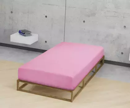 Простынь Biberna на подгонке "Marc в размере. 70х140 см детский", из хлопка, для матрасов высотой до 22 см, детских, простыней 60-70х120-140 см, 1 шт., розовый