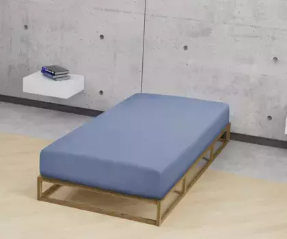 Простынь Biberna на подгонке "Marc в размере. 70х140 см детский", из хлопка, для матрасов высотой до 22 см, детских, простыней 60-70х120-140 см, 1 шт., голубой