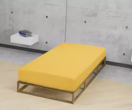 Простынь Biberna на подгонке "Marc в размере. 90х200, 140х200 или 180х200 см", из хлопка, для матрасов высотой до 22 см, плоская простыня, натяжная простыня 180-200х200 см, 1 шт., цвет goldfarben