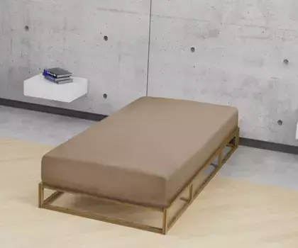 Простынь Biberna на подгонке "Marc в размере. 90х200, 140х200 или 180х200 см", из хлопка, для матрасов высотой до 22 см, плоская простыня, натяжная простыня 180-200х200 см, 1 шт., цвет macciato