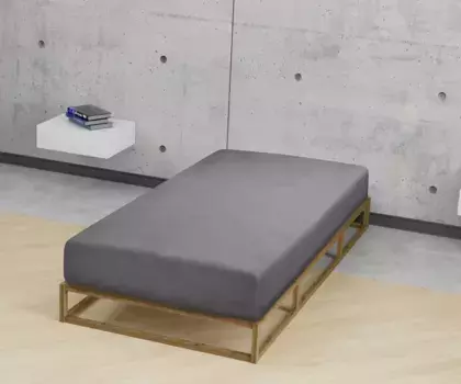 Простынь Biberna на подгонке "Marc в размере. 70х140 см детский", из хлопка, для матрасов высотой до 22 см, детских, простыней 60-70х120-140 см, 1 шт., серый