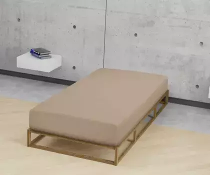 Простынь Biberna на подгонке " Thea в размере. 90х220, 140х220 или 180х220 см", из хлопка, для матрасов высотой до 25 см, простынь плоская, простыня на подгонке 140-160х200-220 см, 1 шт., цвет macciato