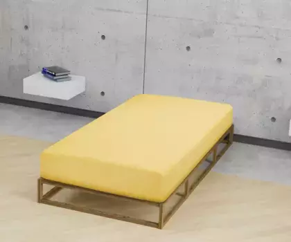 Простынь Biberna на подгонке " Thea в размере. 90х220, 140х220 или 180х220 см", из хлопка, для матрасов высотой до 25 см, простынь плоская, простыня на подгонке 90-100х190-220 см, 1 шт., цвет gelb