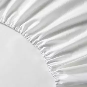 Простынь египетский хлопок Сатин 600 ниток серебряная тесьма 40 см El Corte Ingls, белый