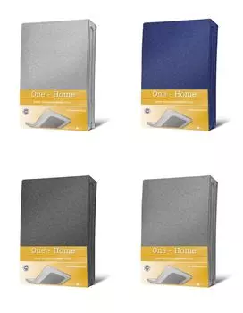 Простынь меланжевая трикотажная приталенная, хлопок в крапинку с эластичным низом, цвет: антрацит, размер: 90х200 см - 100х200 см One-Home