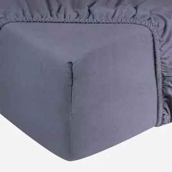 Простынь на подгонке DoubleDry Jersey, 90x25x200 см цвет graublau