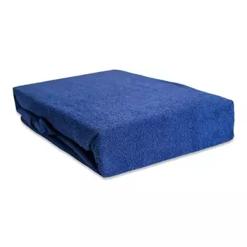 Простынь на подгонке Hometex Premium Textiles Frottee 180-200x200, 200x32x200 см цвет navy